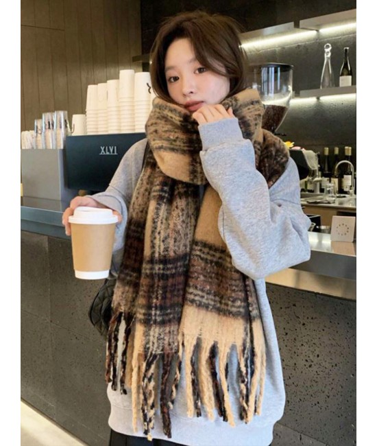English Style Plaid Fashion Blanket Scarf
